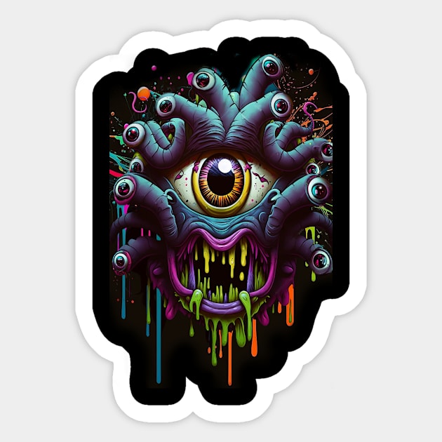 Beholder D&D Monster Graffiti Sticker by Pixel-Meanagerie